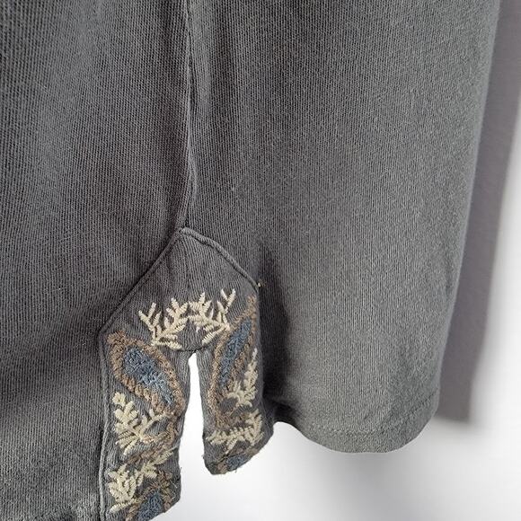 J.Jill Women’s M Green Embroidered Sleeveless Dress Cotton Tencel Boho Artsy - Picture 3 of 8